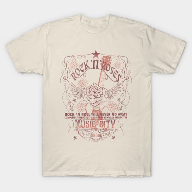 Rock & Roses Music City T-Shirt by LifeTime Design